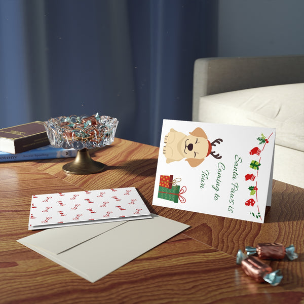 Dog Reindeer Card Festive & Happy Holiday Greeting Cards | Christmas Card Set with Envelopes (8, 16, and 24 pcs) Perfect Gift Message