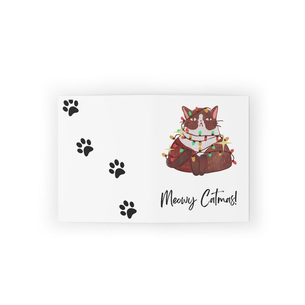 Meowy Catmas Card Festive & Happy Holiday Greeting Cards | Christmas Card Set with Envelopes (8, 16, and 24 pcs) Perfect Gift Message